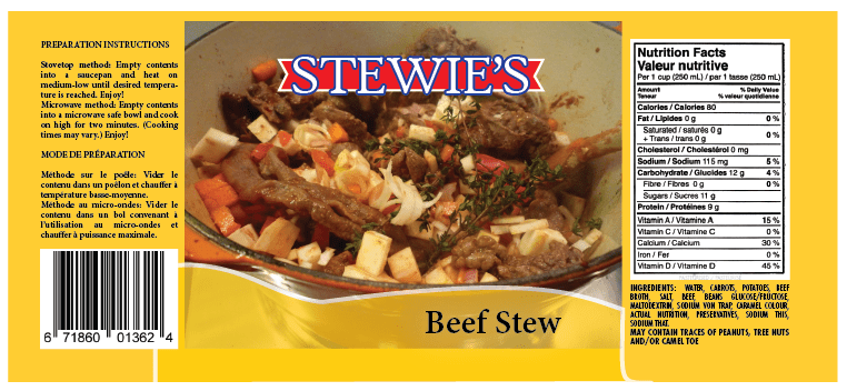 Beef stew label